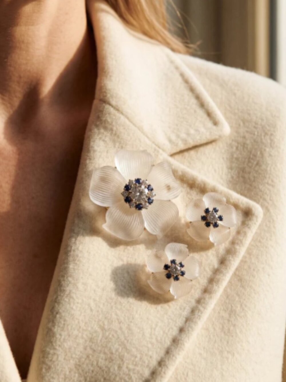 Tiffany & Co. Rock Crystal, Sapphire & Diamond Flower Collector's Heirloom
